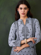 Sangria Self Design Winter Kurta & Trouser | Grocsy