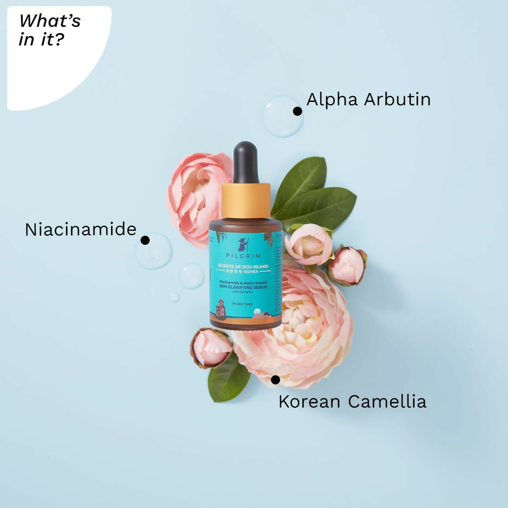 Pilgrim Niacinamide 5% + Alpha Arbutin 1% Skin Clarifying Serum For Acne & Acne marks - Korean Skin Care | Grocsy