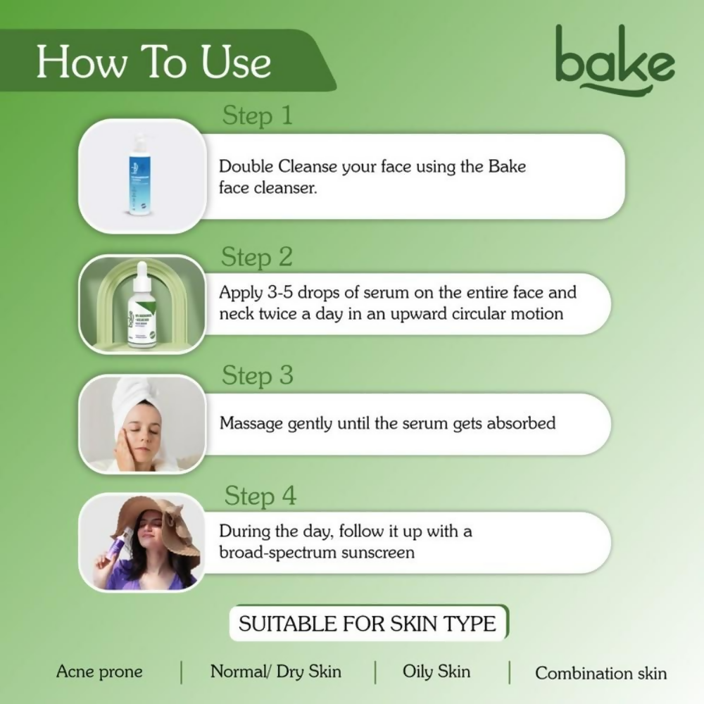 Bake 10% Niacinamide & Azelaic Acid Face Serum With Vitamin E | Grocsy