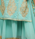 Joban Fashion Turquoise Georgette Lehenga Set | Grocsy