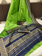 DEIANA'S Beautiful Designer Golden zari Soft Lichi Silk Saree - Mehndi | Grocsy