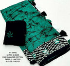 Arfa Fashion House Rama Pure Chanderi Cotton Batik Printed Saree | Grocsy