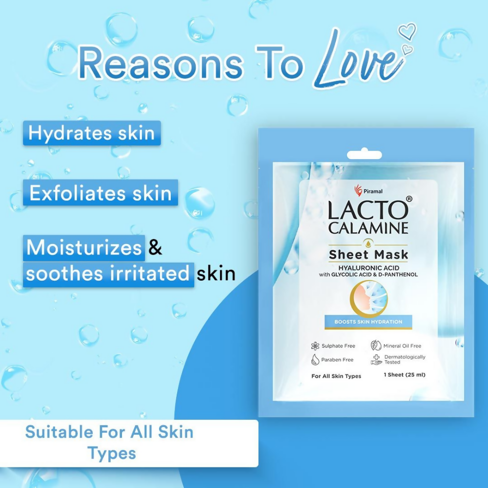 Lacto Calamine Hyaluronic Acid Face Serum Sheet Mask | Grocsy