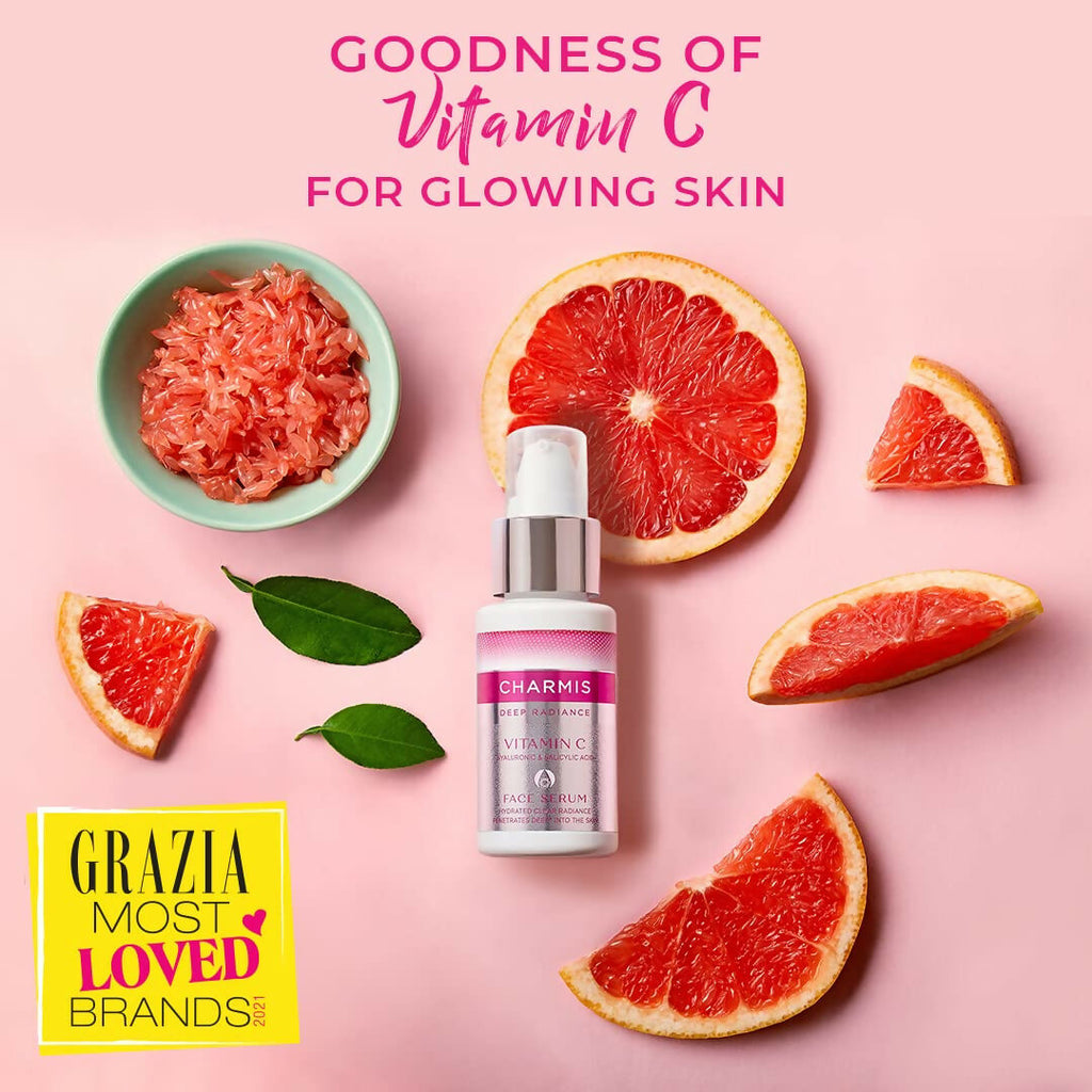 Charmis Deep Radiance Vitamin C Face Serum With Hyaluronic Acid and Salicylic Acid | Grocsy