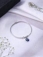NVR Women Silver-Plated Evil Eye Rakhi With Roli Chawal | Grocsy