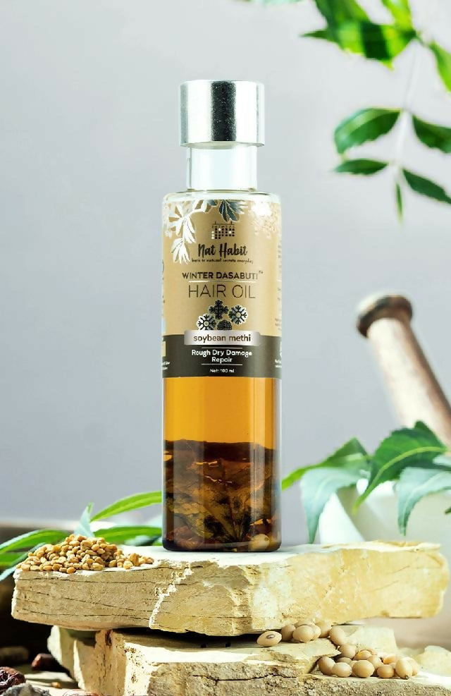 Nat Habit Soybean Methi Winter Hair Oil | Grocsy