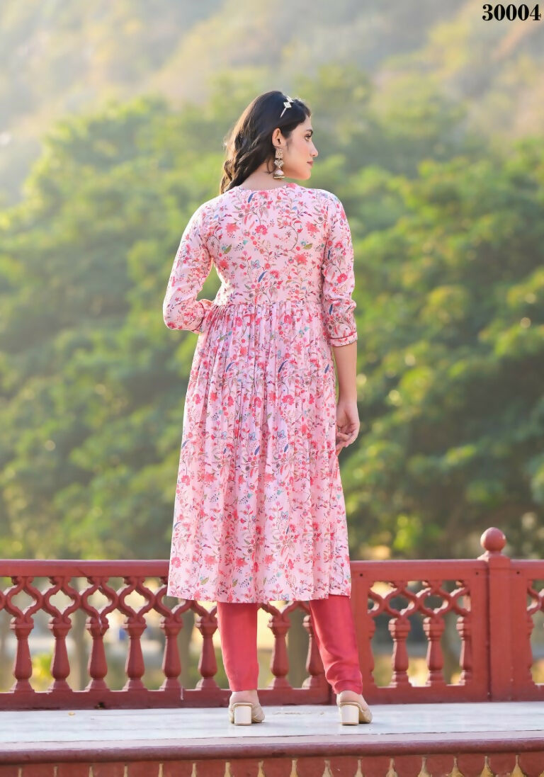 Designer Stylish Light Pink Rubi Silk Stitched Suit With Dupatta - Kiyara | Grocsy