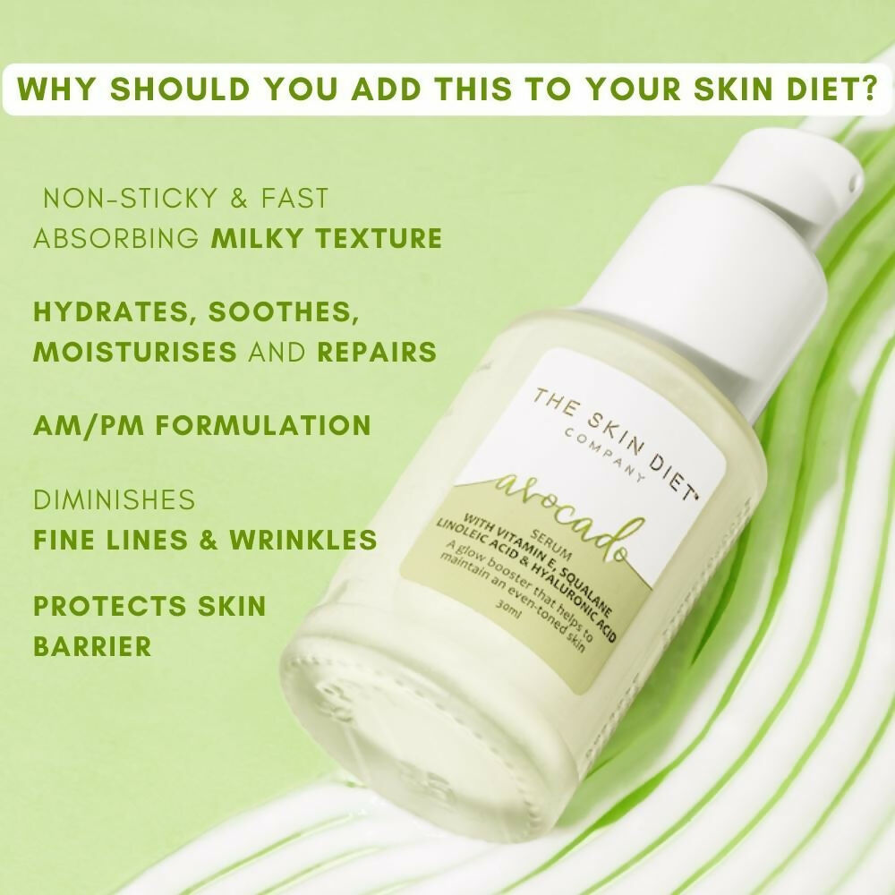 The Skin Diet Avocado Milky Glow Serum for Even Skin Tone with Hyaluronic Acid for Dull Skin | Grocsy