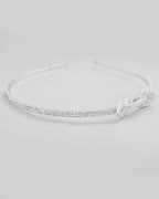 VOJ Silver Plated Bow Shaped AD studded Hairband | Grocsy