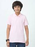 Chilins Kids Solid Polo Tshirt, Color- Pink | Grocsy