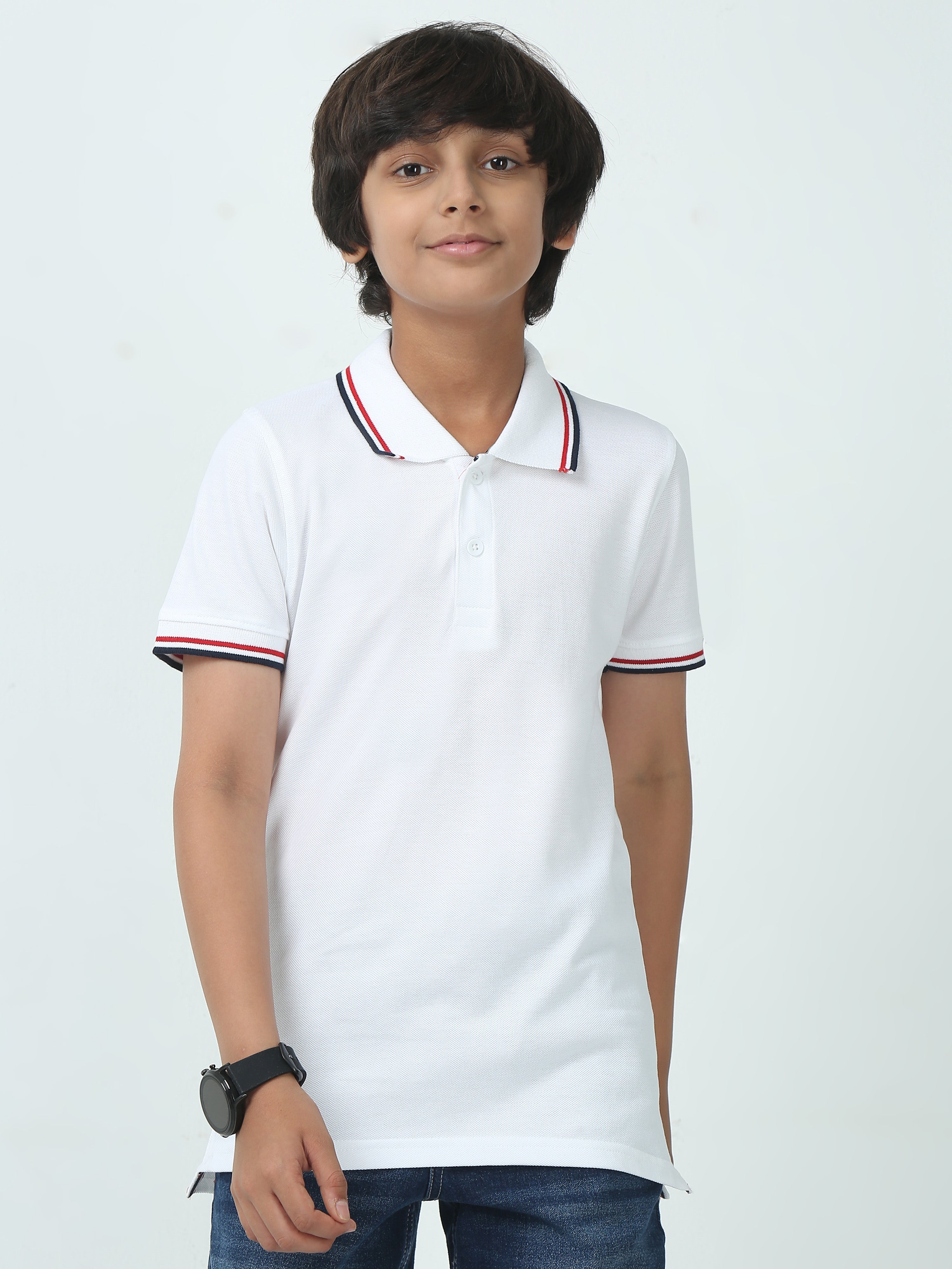 Chilins Kids Solid Polo Tshirt, Color - white | Grocsy
