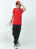 Chilins Boys Solid Polo Tshirt, Color- Red | Grocsy