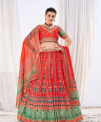 Wedding Designer Red Chinon Lehengha Choli - Anbazaar | Grocsy