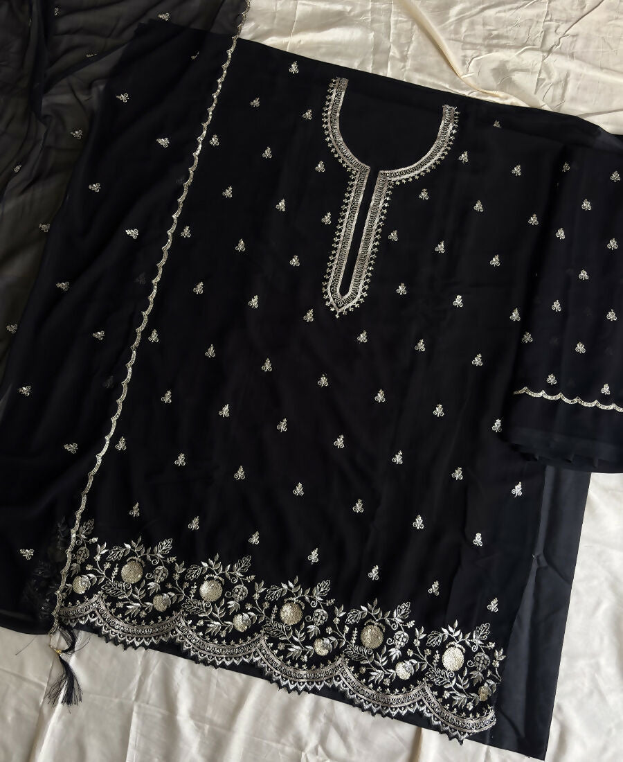 KC Bollywood Style Black Georgette Suit For Women | Grocsy