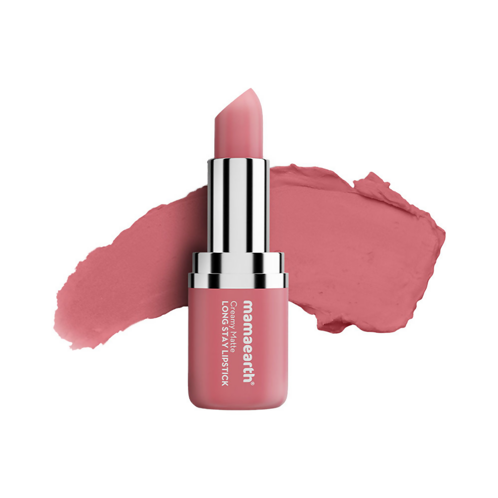 Mamaearth Creamy Matte Long Stay Lipstick - Hibiscus Nude | Grocsy