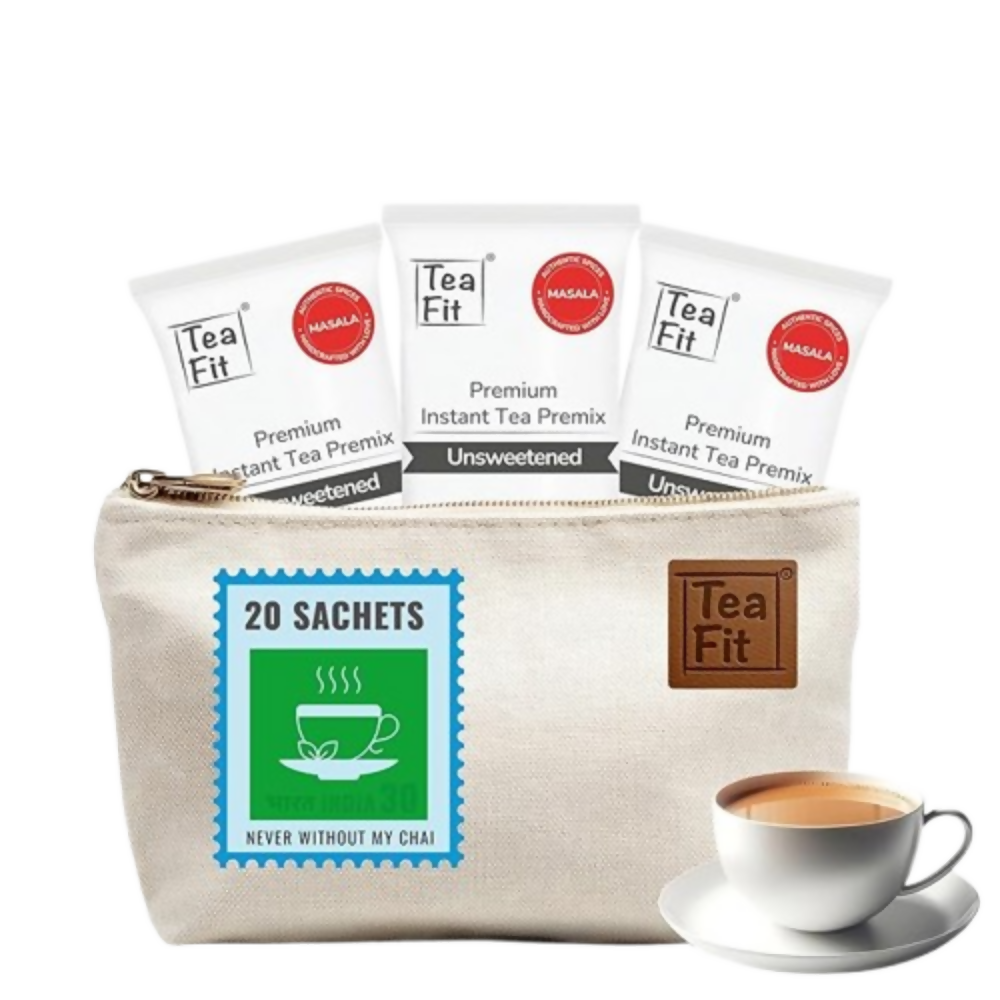 TeaFit Premium NO SUGAR Instant Masala Tea Premix - Travel Pack | Grocsy