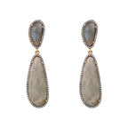 Nuyug 22K Gold Plated Labradorite Stone Contemporary Drop Earrings | Grocsy