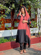 Teeya Creation Women's Trendy Stylish French Crepe Silk Peach Kurta Set | Grocsy