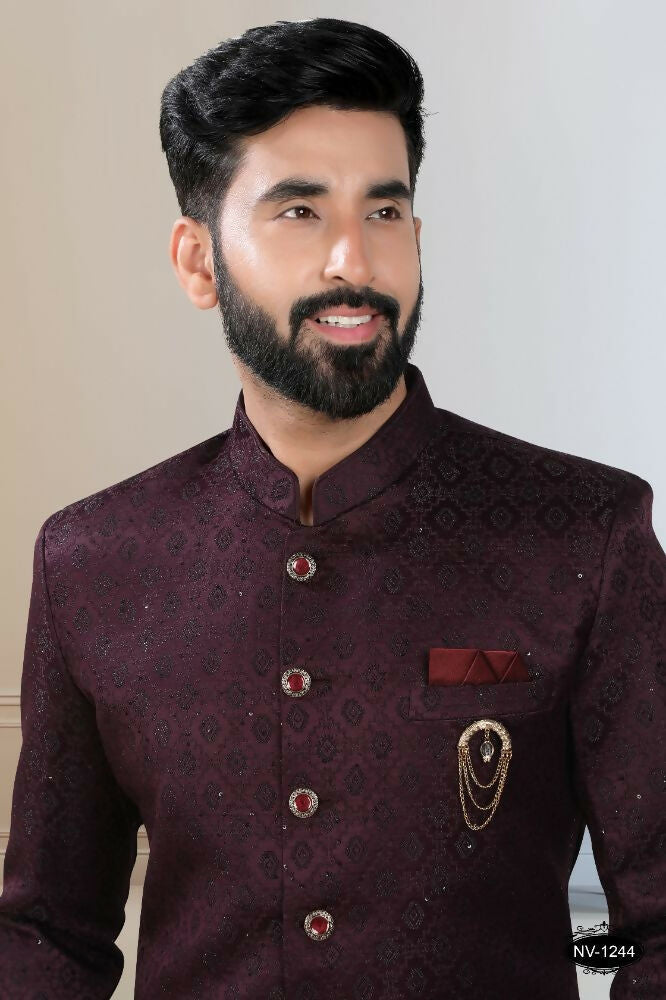 Joban Fashion Men's Wine TR Kurta with Pyjama | Grocsy