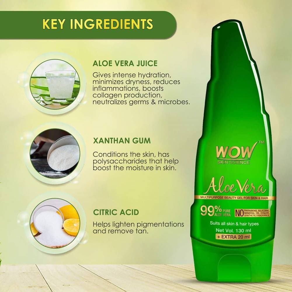 Wow Skin Science Aloe Vera Multipurpose Beauty Gel | Grocsy