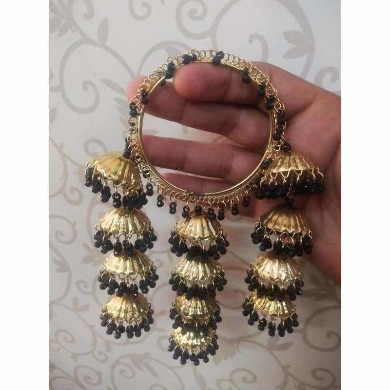 MS Fashion India Gold Color with Black Pearls Hanging Bangles | Grocsy