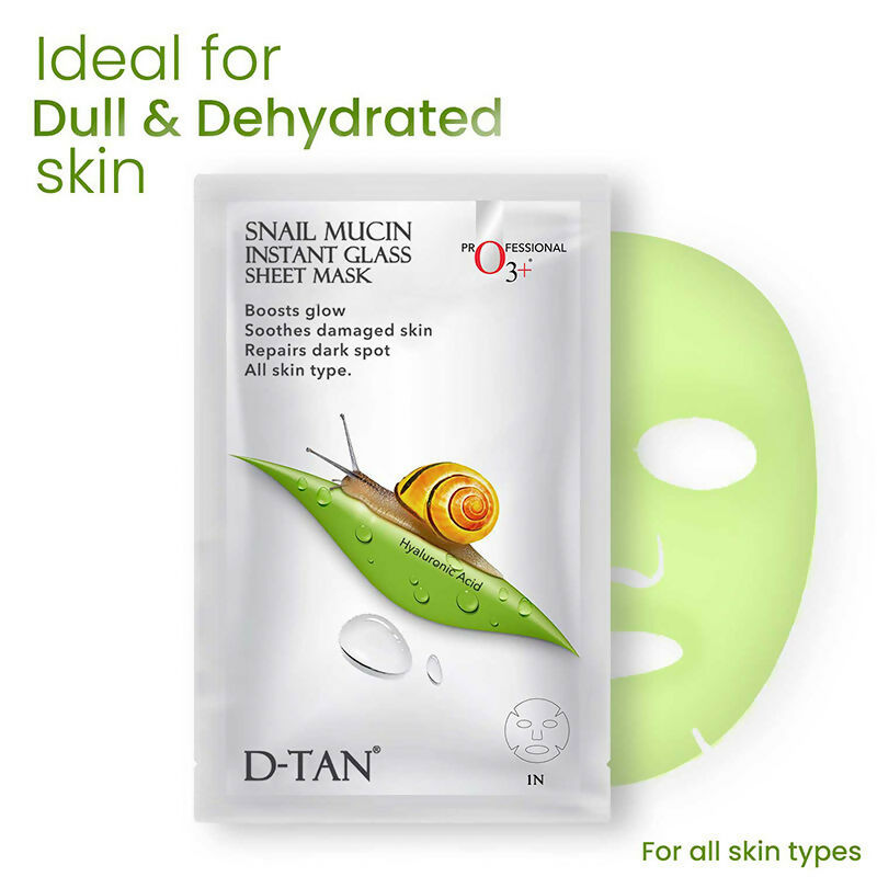 Professional O3+ Snail Mucin Instant Glass Sheet Mask | Grocsy