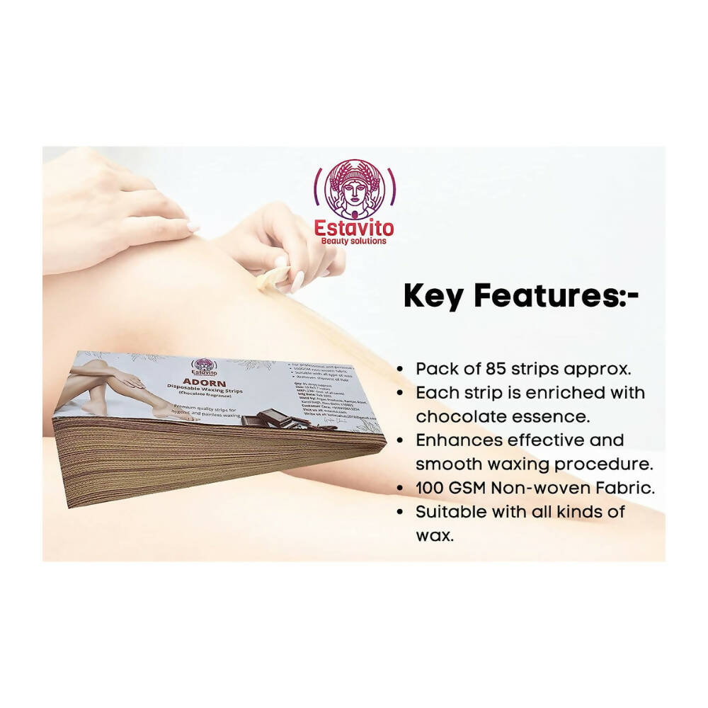 Estavito Adorn Wax Strips Hair Remover-Chocolate Fragranced | Grocsy