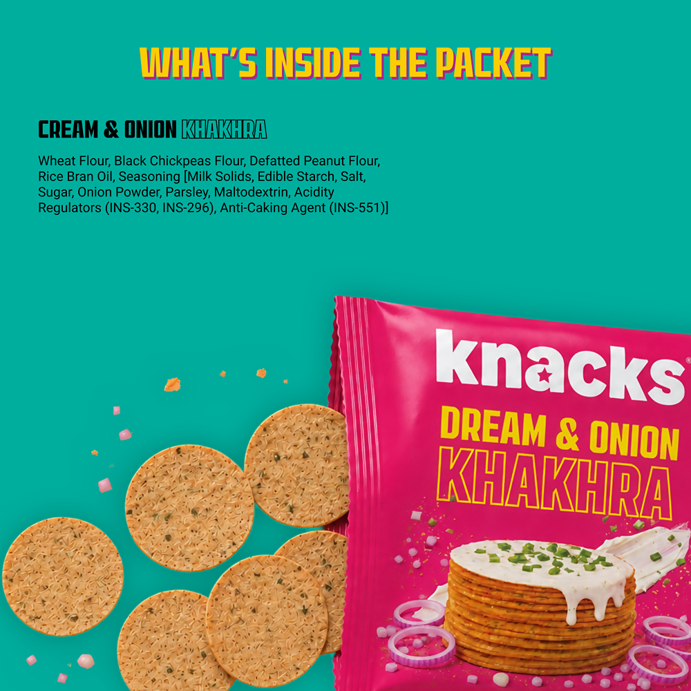 Knacks Coin Khakhra Crisps - Dream & Onion Flavour | Grocsy