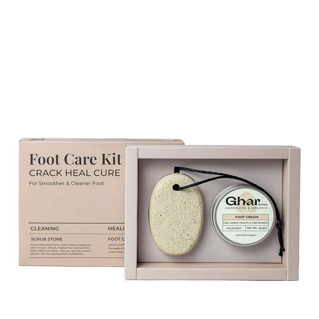 Ghar Soaps Foot Cream For Cracked Heels With Scrub Stone For Women & Men | Grocsy