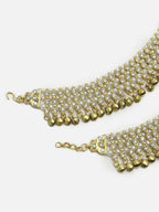Women's Gold White Ghungroo Anklets - Ruby Raang | Grocsy