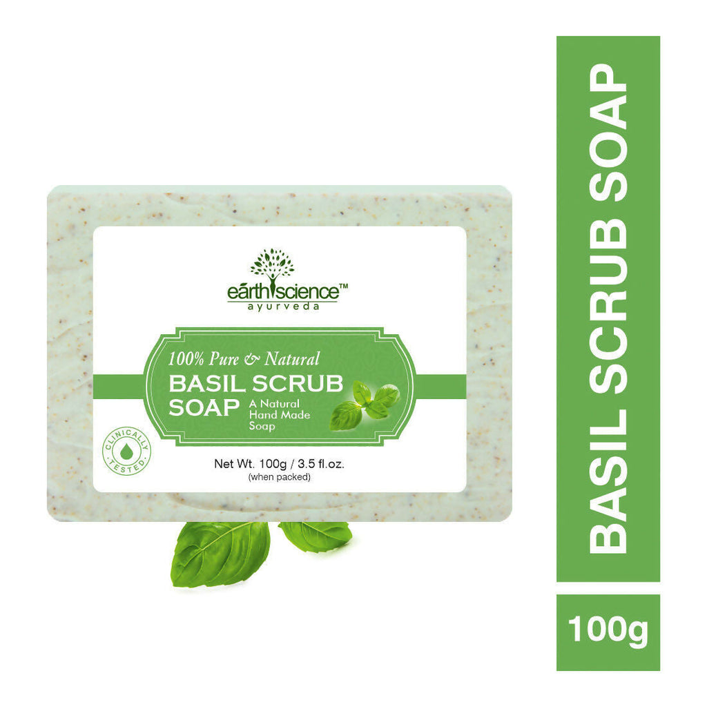 Earth Science Ayurveda Basil Scrub Bath Soap | Grocsy