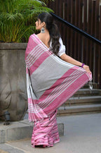 Beatitude Multicolor Cotton Tanchori Handloom Saree | Grocsy