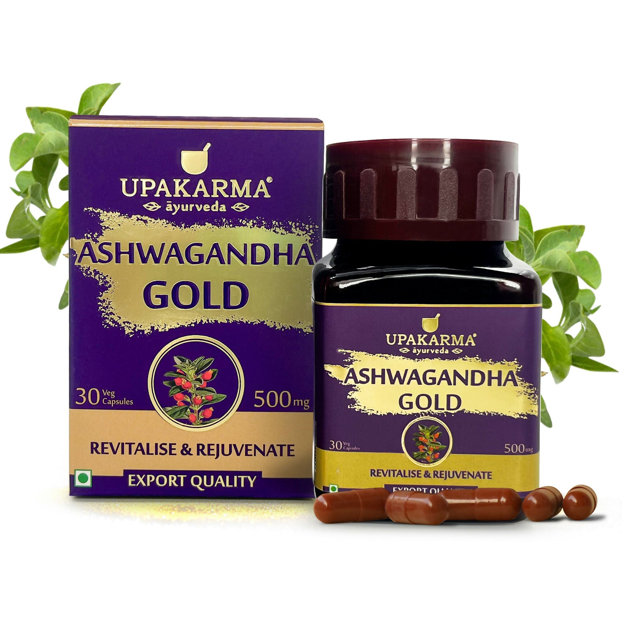 Upakarma Ayurveda Ashwagandha Gold Capsules | Grocsy