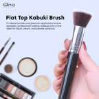 Gleva Flat Top Kabuki Foundation Makeup Brush Black | Grocsy