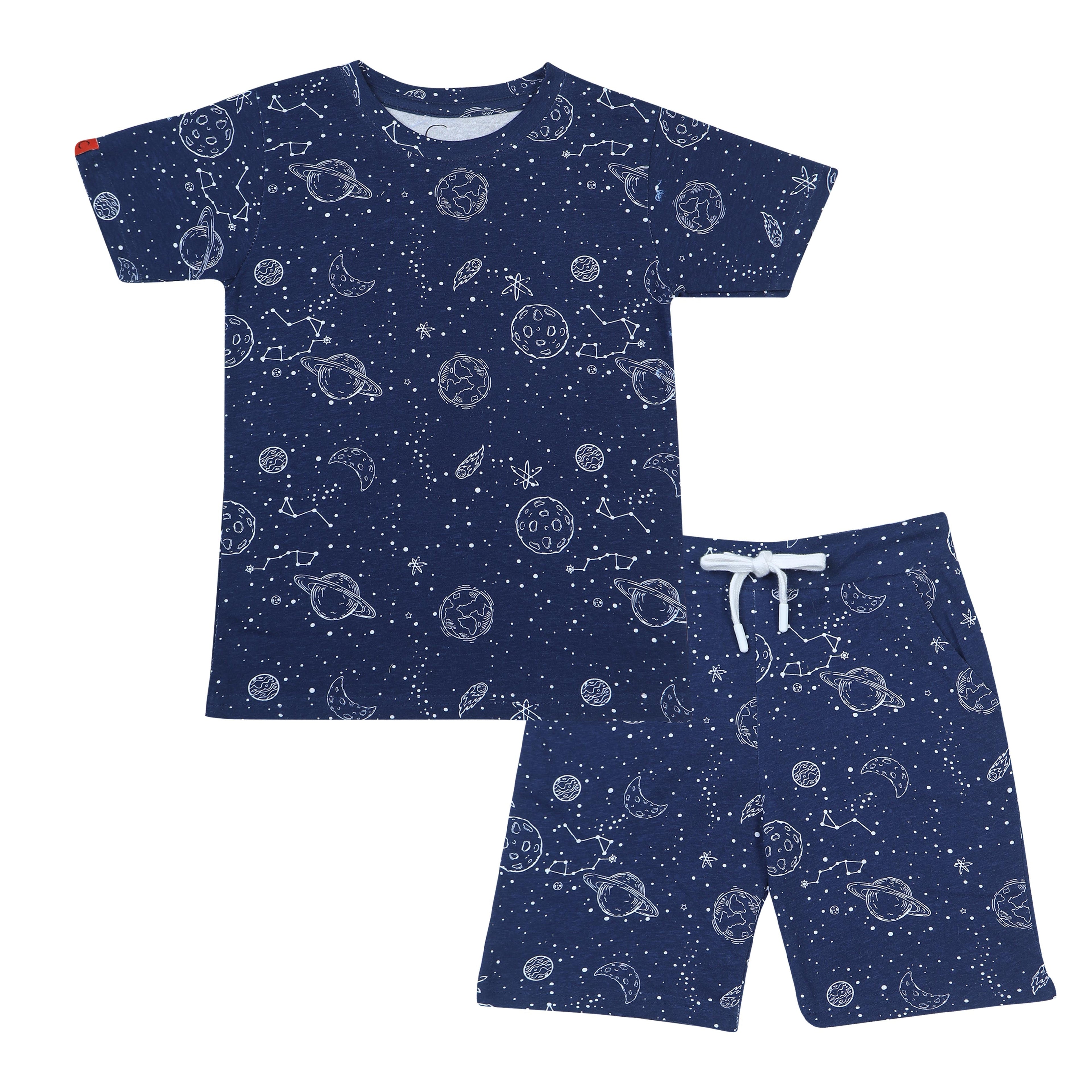 Chilins Boys Coord Set, Color- Blue | Grocsy