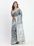 Shree Shyam Fashion Linen Cotton Pink Saree | Grocsy