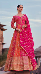 Vastranavya Pink Embroidered Sequence work Georgette Anarkali Suit | Grocsy