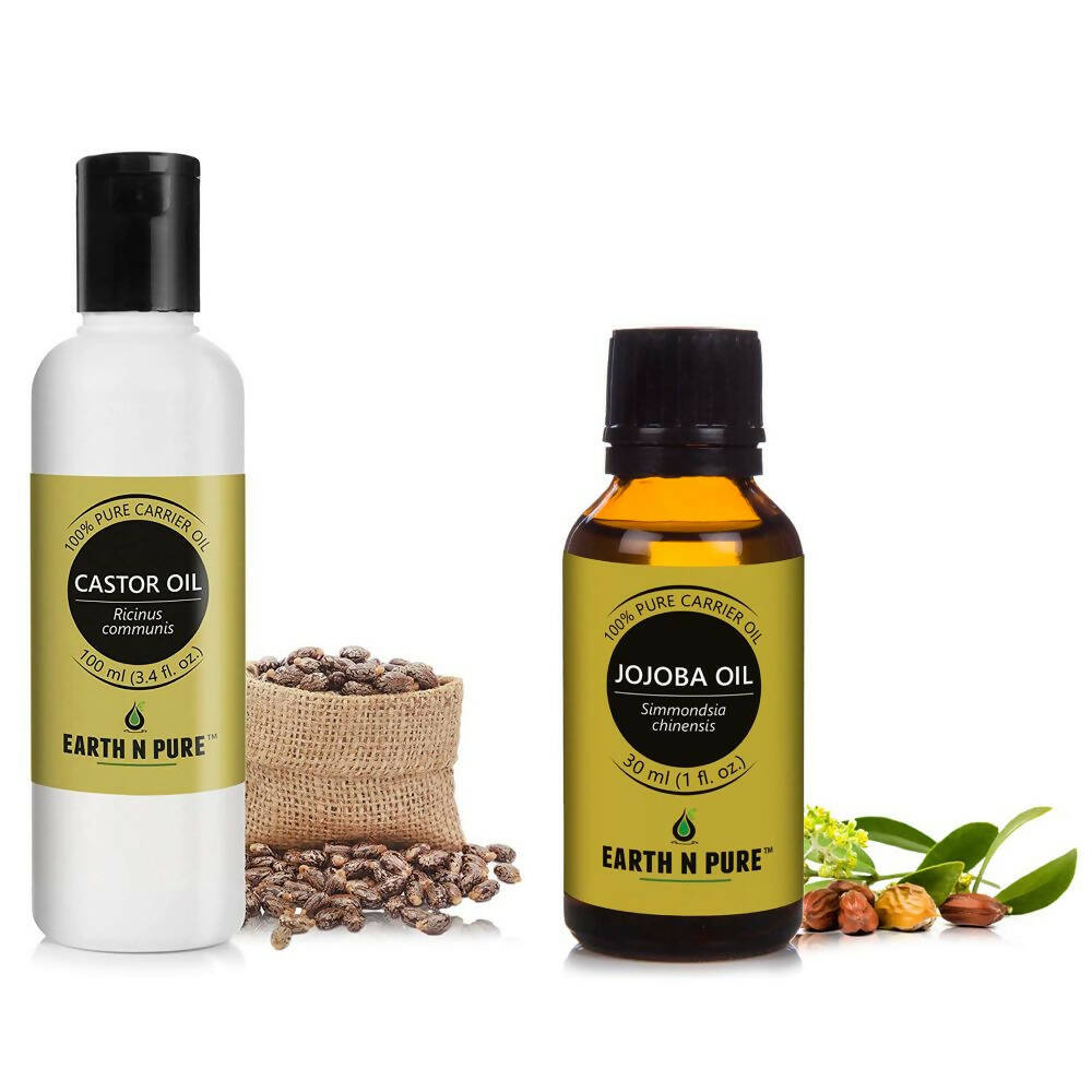 Earth N Pure Essential Oils (Jojoba & Castor) Combo | Grocsy
