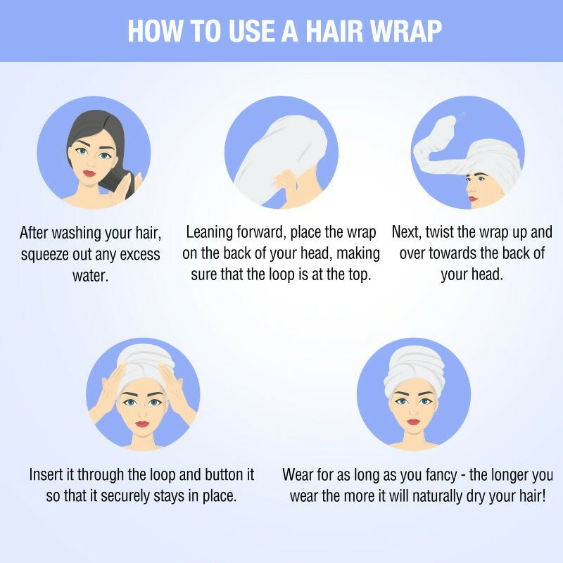 Nykaa Naturals Microfiber Hair Wrap for Frizz Free & Shiny Hair - Blue | Grocsy