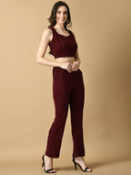 Myshka Women's Magenta Solid Party Top | Grocsy
