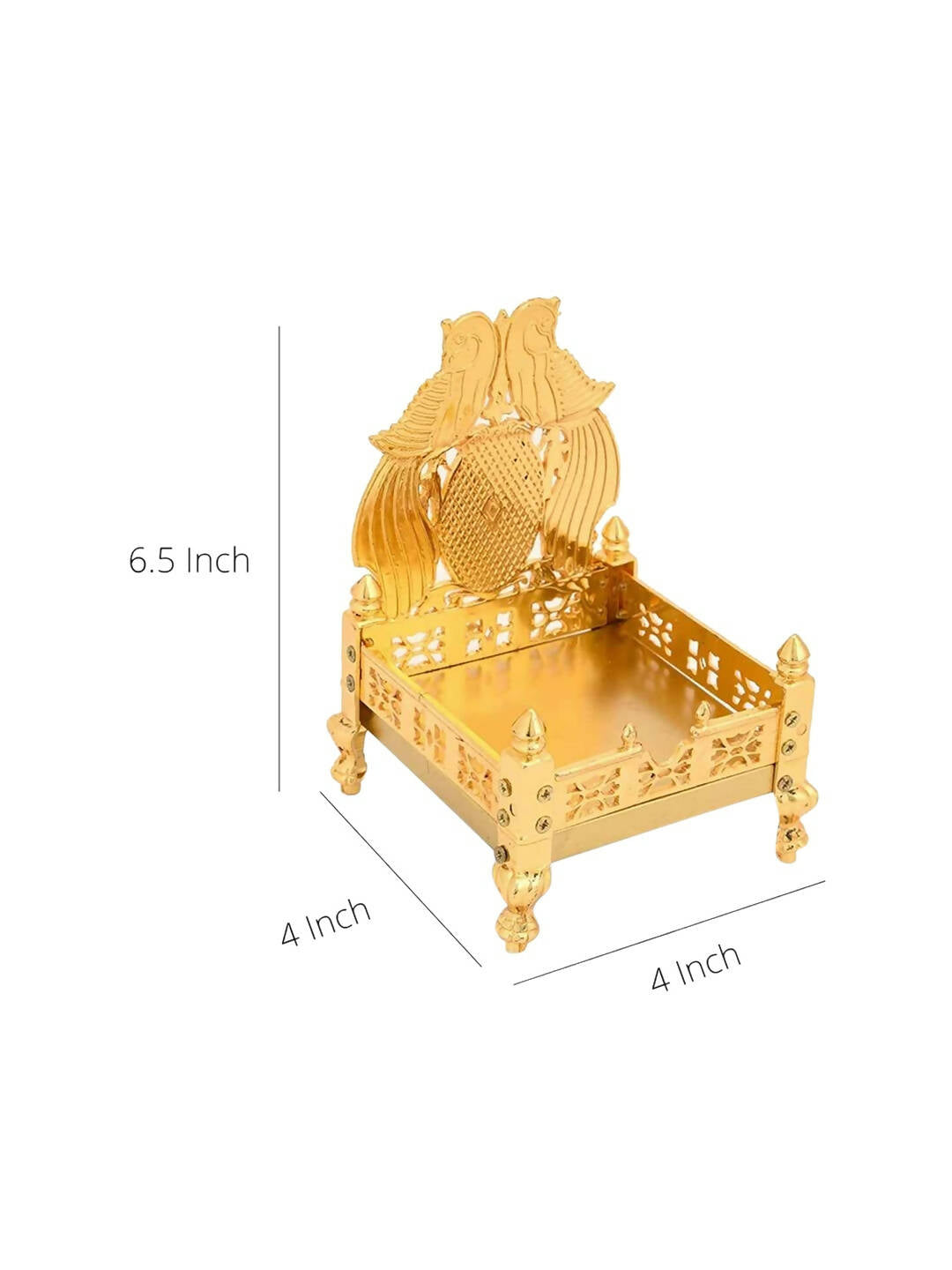 CraftVatika Gold-Toned Singhasan Chowkie | Grocsy