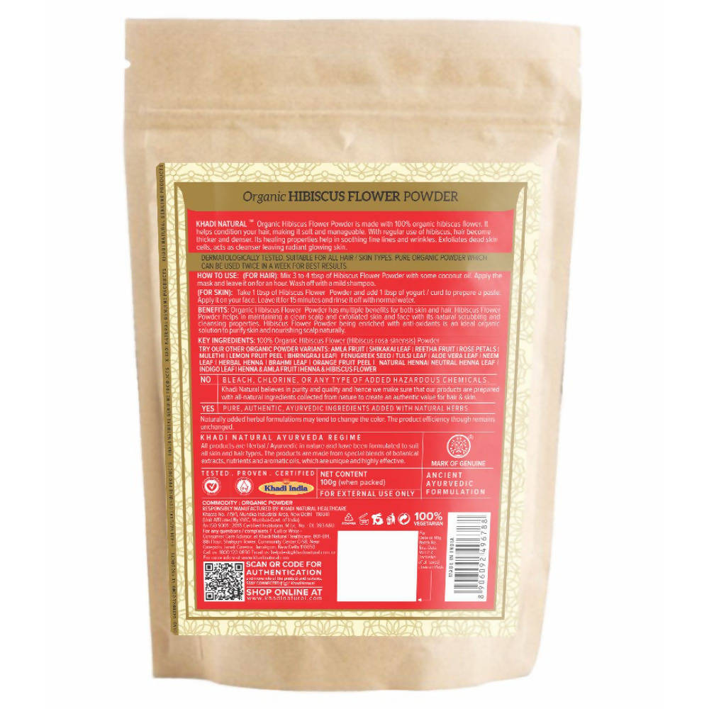 Khadi Natural Organic Hibiscus Flower Powder | Grocsy