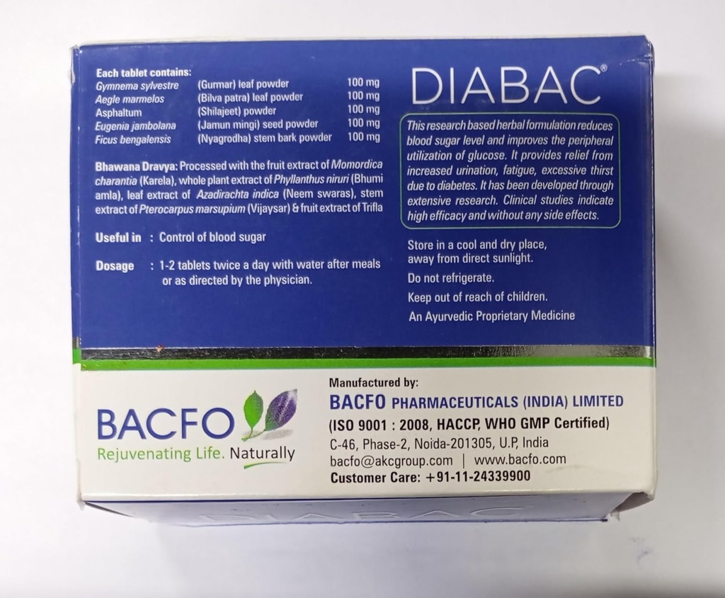 BACFO Diabac Tablets | Grocsy