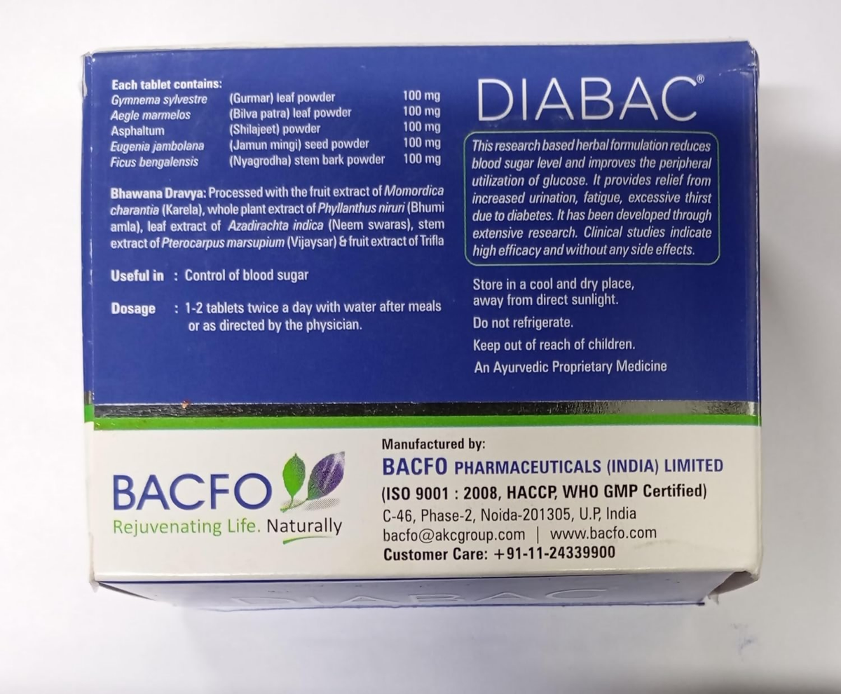 BACFO Diabac Tablets | Grocsy