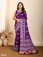 Purple Soft Silk Woven Meenakari Designer Saree - Vedanti | Grocsy
