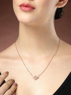 NVR Women's Rose Gold American Diamond Metal Chain | Grocsy