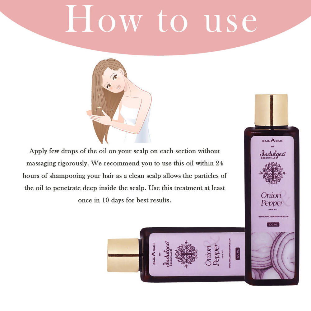 Indulgeo Essentials Onion & Pepper Hair Oil | Grocsy