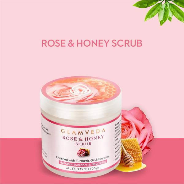 Glamveda Rose & Honey Nourishing Scrub | Grocsy