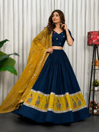 Lehenga Mart midnight Navy Designer Navratri Lehenga Choli for Women | Grocsy
