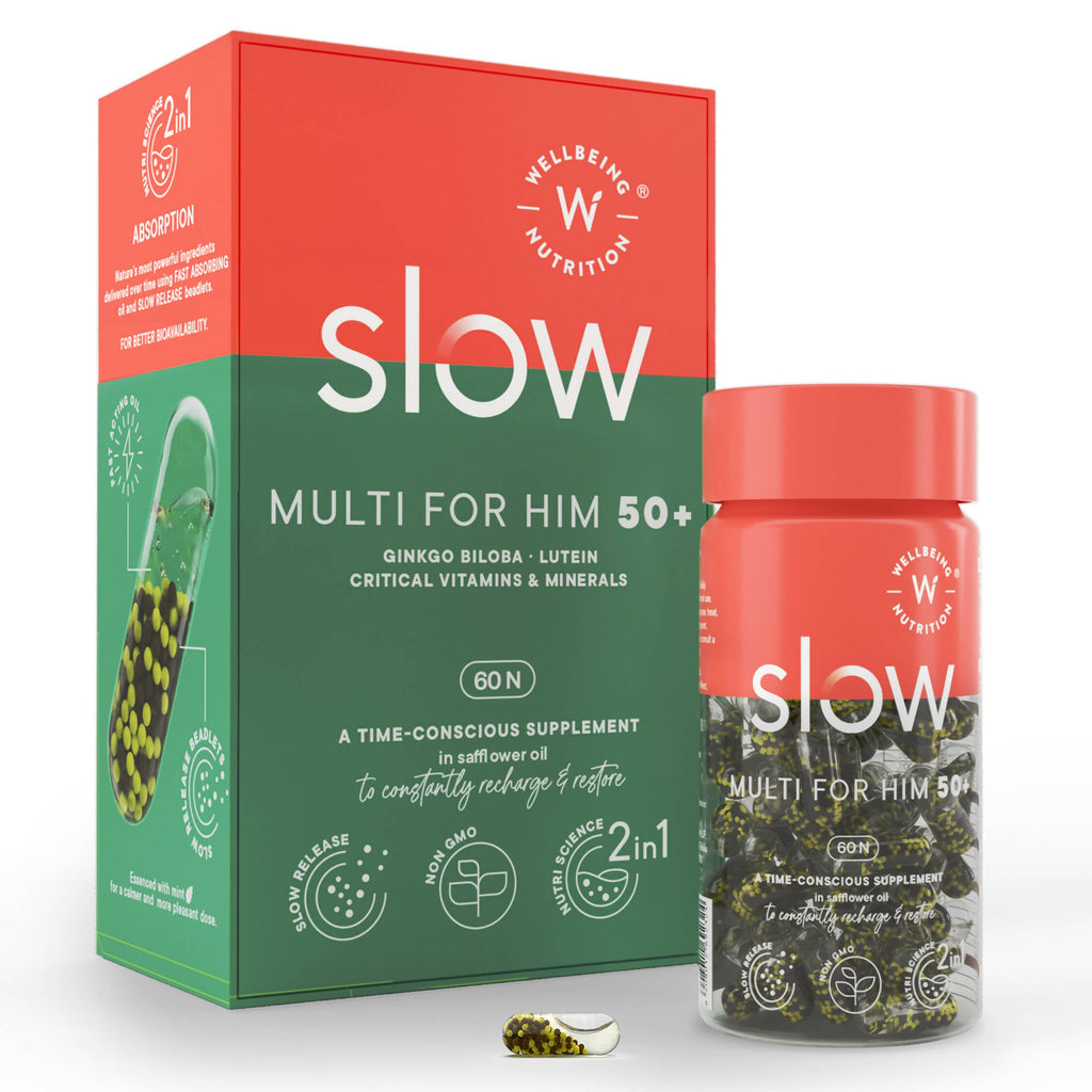 Wellbeing Nutrition Slow | Multivitamin for Him 50+ Capsules | Grocsy